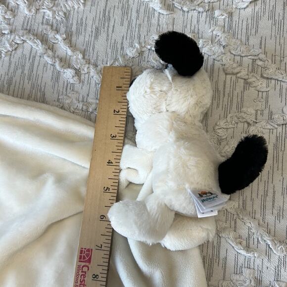 Jellycat Black White Puppy Dog Lovey Security Blanket Plush Stuffed - Picture 5 of 7